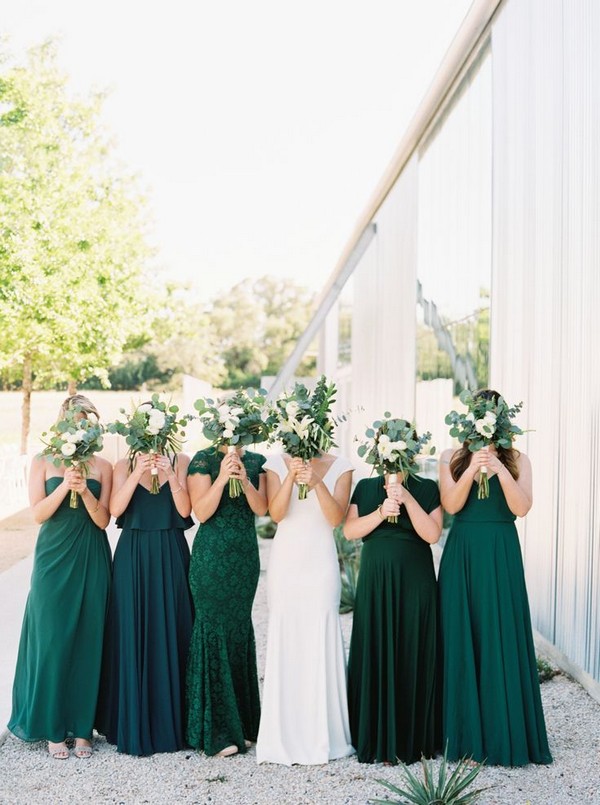 20 Hunter Emerald Green Bridesmaid Dresses 2024 | SMYD
