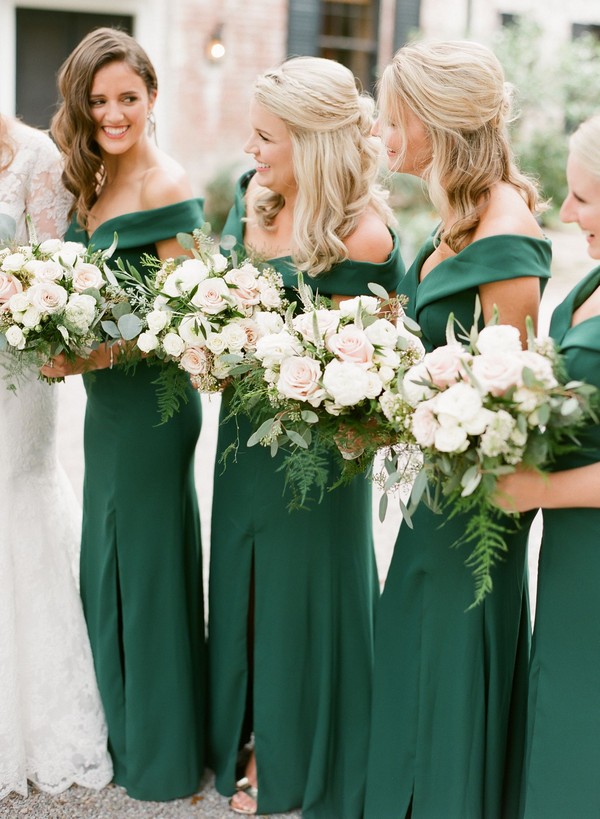 bridesmaid emerald green