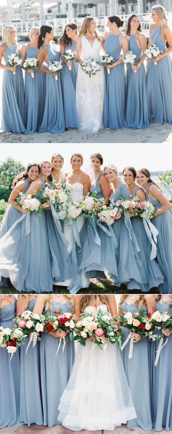 30 + Steel Blue and Dusty Blue Bridesmaid Dresses - Show Me Your Dress