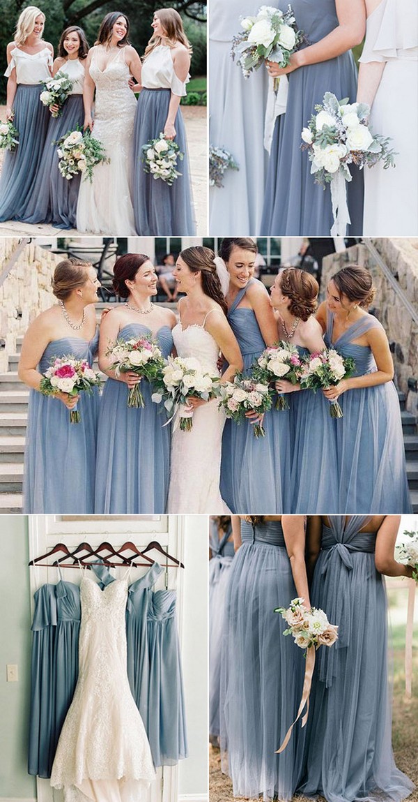dusty blue steel blue bridesmaid dress ideas - Show Me Your Dress