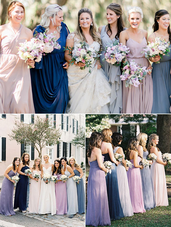 mix and match bridesmaids spring wedding ideas dusty blue blush - Show ...