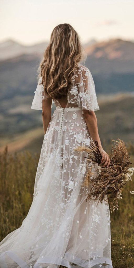 Top 18 Rustic Country Wedding Dresses For 2024   Rustic Wedding Dresses A Line With Cap Sleeves Floral Lace Country Anna Campbell 512x1024 